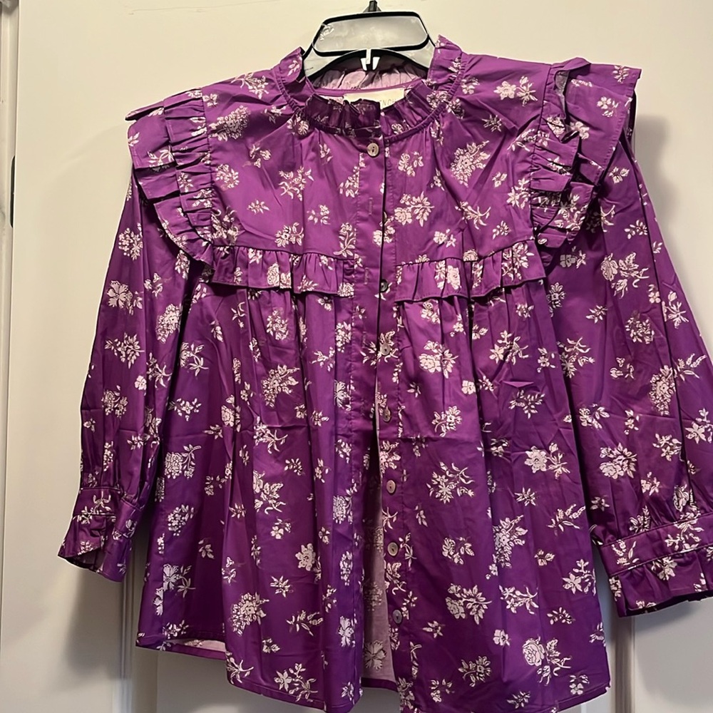 Pinch purple floral blouse size small